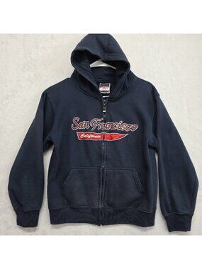 Y2k DIMCO Apparel San Francisco Full Zip Hoodie Youth Size XL Light Fade EUC